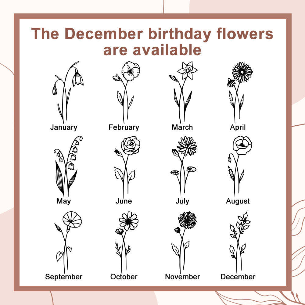 Personalized Name Birth Flower Wallet Card Holder Birthday Gift for her - NameNecklace