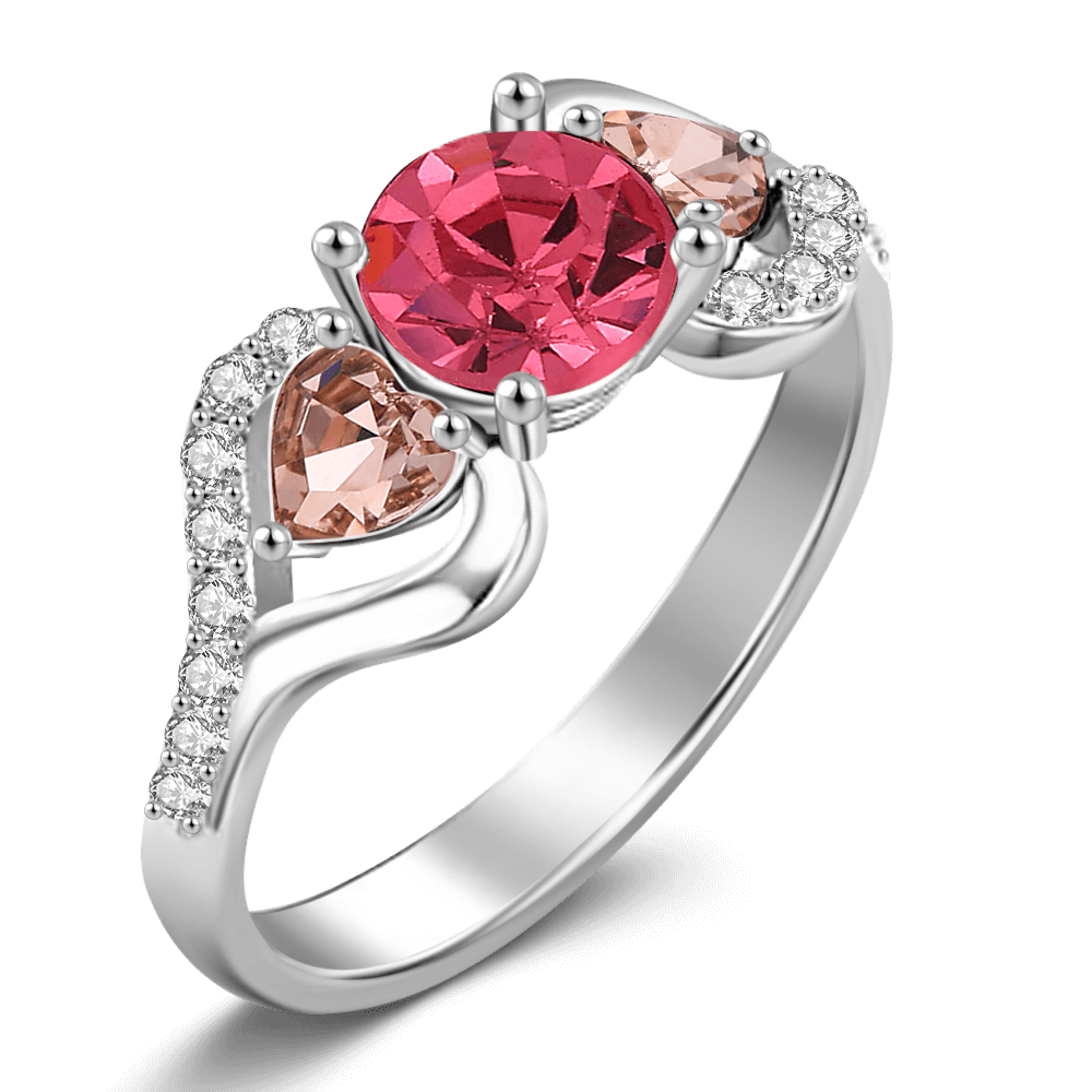 Personalised Birthstone Ring Silver