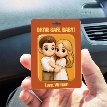 Personalisierter Fotopuppen-Auto-Sonnenblenden-Clip, personalisiertes Jubiläumsgeschenk, geeignet zum Verschenken an Ihre Liebsten, Autozubehör - namenecklace