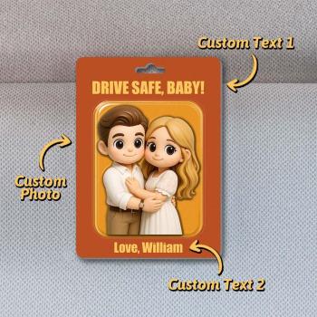 Personalisierter Fotopuppen-Auto-Sonnenblenden-Clip, personalisiertes Jubiläumsgeschenk, geeignet zum Verschenken an Ihre Liebsten, Autozubehör - namenecklace