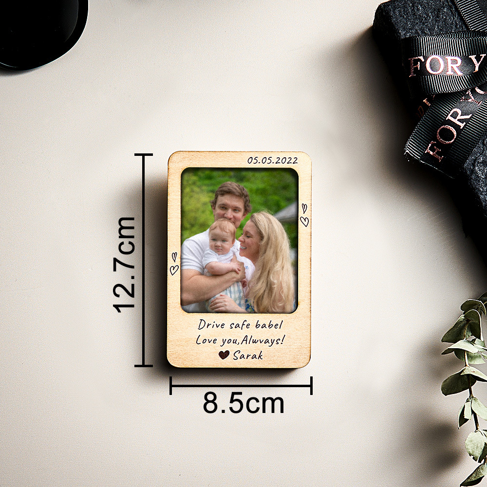 Personalized Car Visor Clip with Custom Photo | Drive Safe Gift | Valentine's Present for Boyfriend | Couple Photo Visor Decor 2025