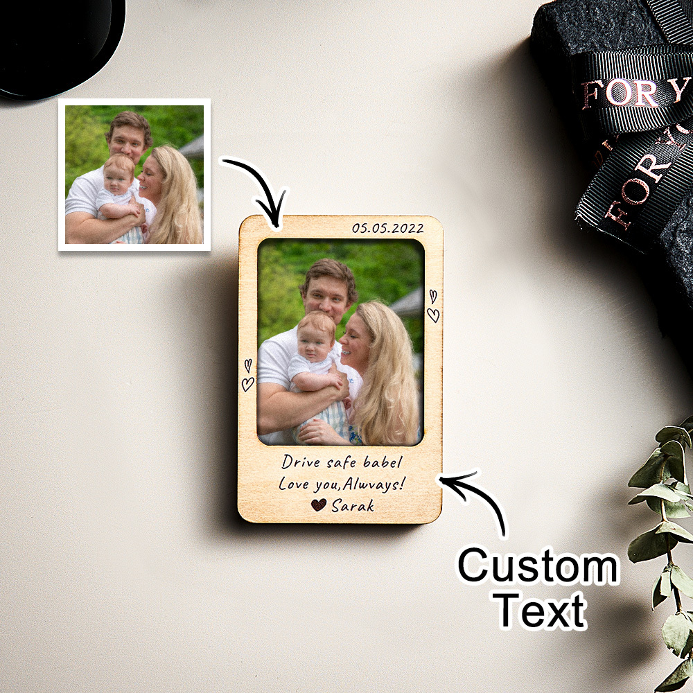 Personalized Car Visor Clip with Custom Photo | Drive Safe Gift | Valentine's Present for Boyfriend | Couple Photo Visor Decor 2025