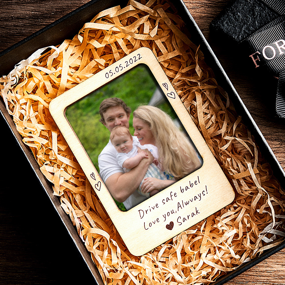 Personalized Car Visor Clip with Custom Photo | Drive Safe Gift | Valentine's Present for Boyfriend | Couple Photo Visor Decor 2025