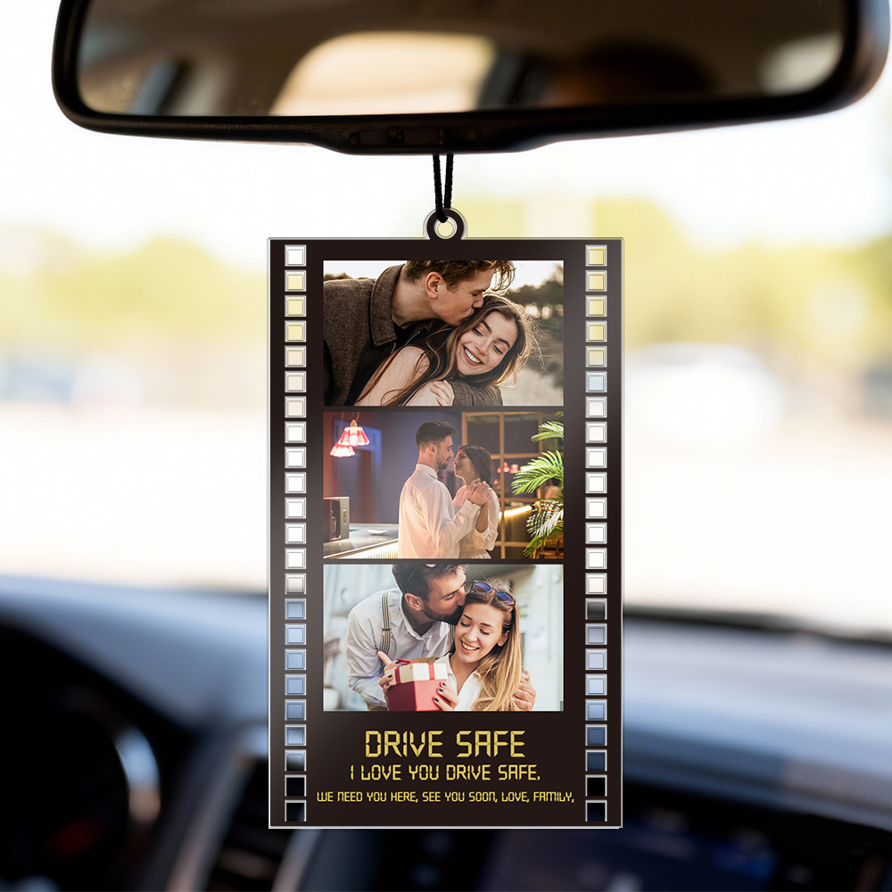 Personalized Photo Car Ornament, Boyfriend Christmas Gifts, Drive Safe Gift, First Car Gift, Valentines Day Gift for Boyfriend, Gift for Him