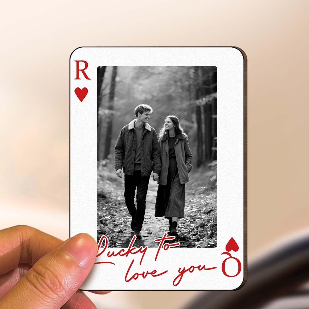 King & Queen Custom Couples Photo Drive Safe I Love You We're A Perfect Pair - Personalized Wooden Photo Car Visor Clip - namenecklace