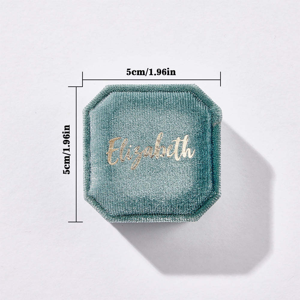 Personalized Ring Box Custom Text Square Ring Box Engagement Wedding Ring Box - NameNecklace