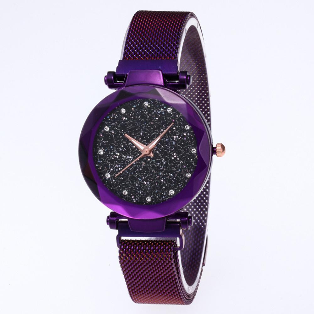 Star Dial Watch Simple Style Purple