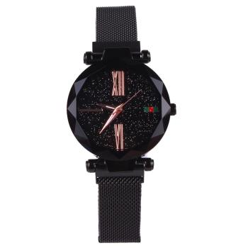 Star Dial Watch with Roman Numerals Black