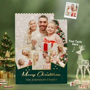 Custom Building Block Puzzle Vertical Building Photo Bricks Christmas Gifts - NameNecklace