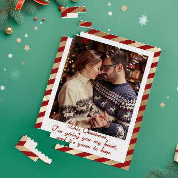 Custom Building Block Puzzle Personalized Vertical Building Photo Bricks Christmas Gift for Couple - NameNecklace