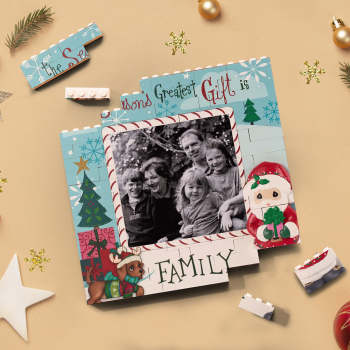 Custom Building Block Puzzle Square Family Photo Brick Retro Style Christmas Gifts - NameNecklace