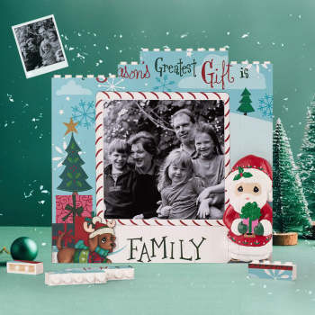 Custom Building Block Puzzle Square Family Photo Brick Retro Style Christmas Gifts - NameNecklace