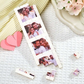 Custom Photo Building Block Puzzle Personalized Photo Square Brick Gift for couples - NameNecklace