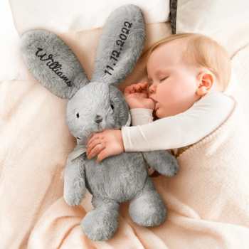 Personalised Bunny Plush Toy Embroidery Rabbit Doll for Easter Gift - GiftLab