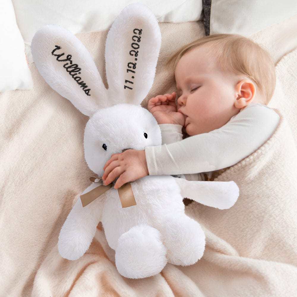 Personalised Bunny Plush Toy Embroidery Rabbit Doll for Easter Gift - GiftLab