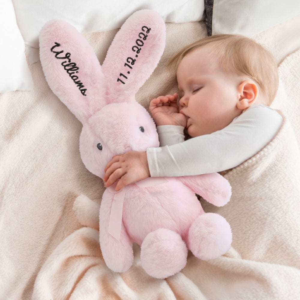 Personalised Bunny Plush Toy Embroidery Rabbit Doll for Easter Gift - GiftLab