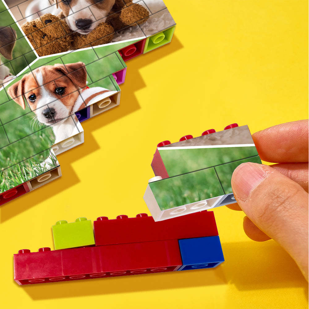 Personalised Colors Building Brick Custom Collage Photo Block Brick Puzzles Gifts - NameNecklace