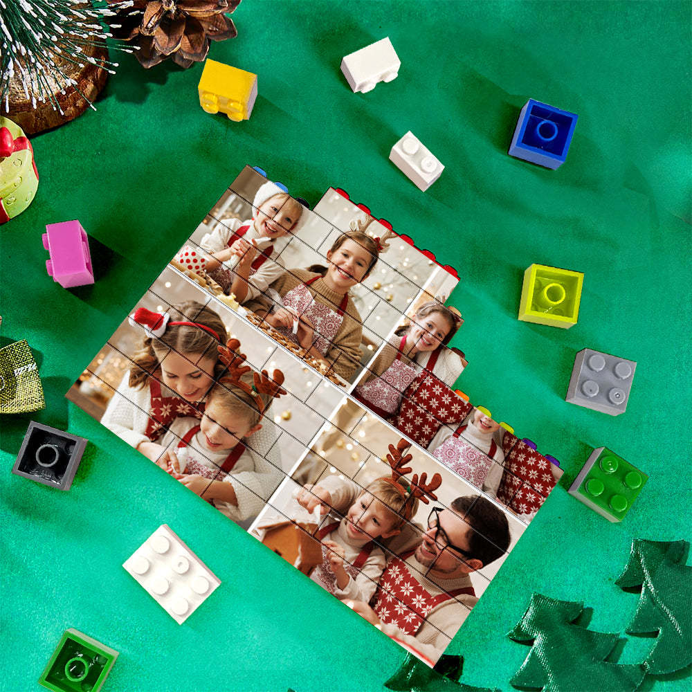 Personalised Colors Building Brick Custom Collage Photo Block Brick Puzzles Gifts - NameNecklace