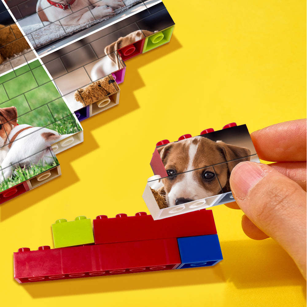 Personalised Colors Building Brick Custom Collage Photo Block Brick Puzzles Gifts - NameNecklace