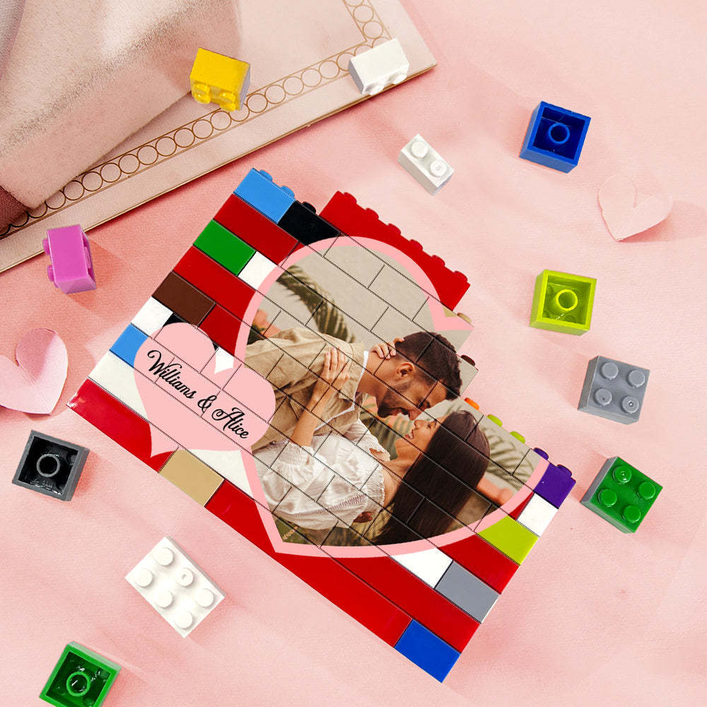 Personalised Colors Building Brick Puzzles Custom Photo Block Gifts for Lovers - NameNecklace