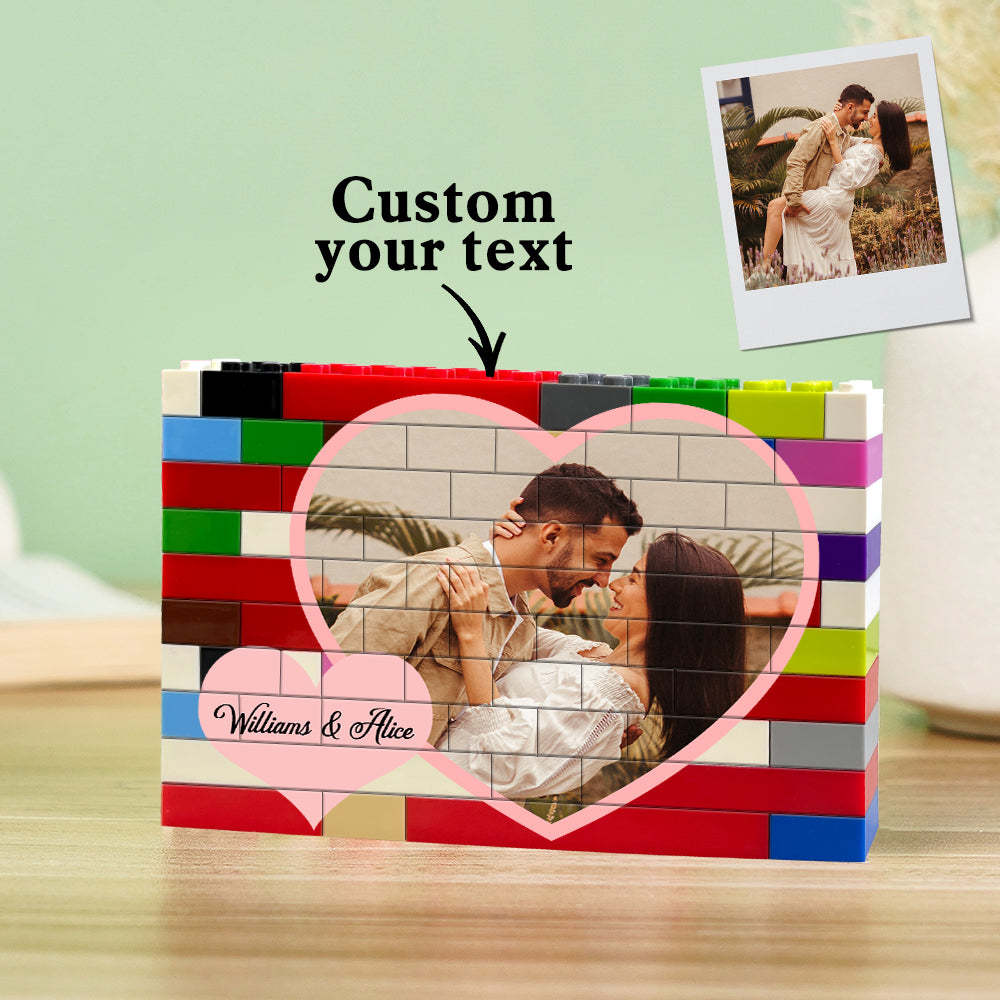 Personalised Colors Building Brick Puzzles Custom Photo Block Gifts for Lovers - NameNecklace