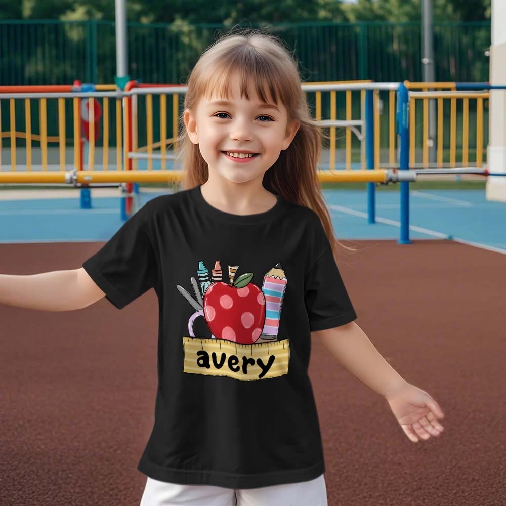 Personalized Back to School T-shirt First Day of School Shirt Gift for Kids - NameNecklace