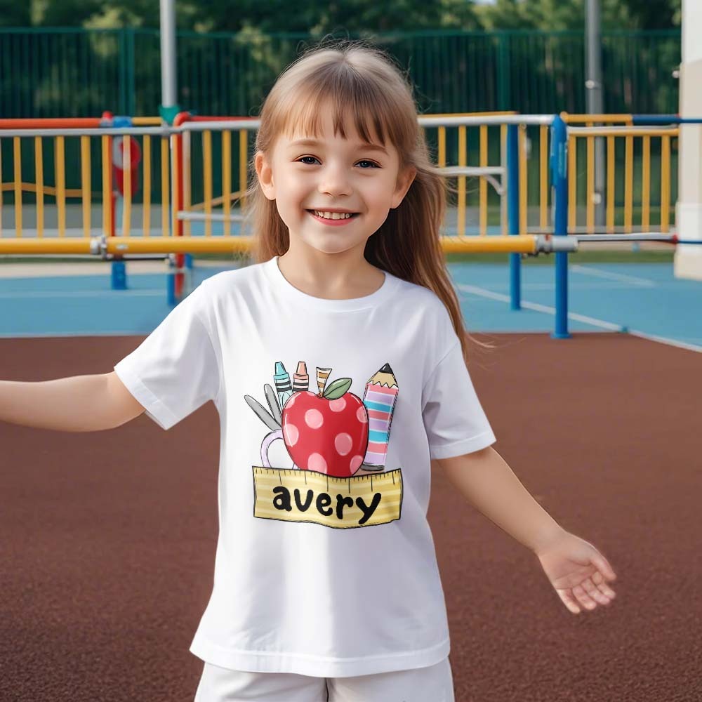 Personalized Back to School T-shirt First Day of School Shirt Gift for Kids - NameNecklace