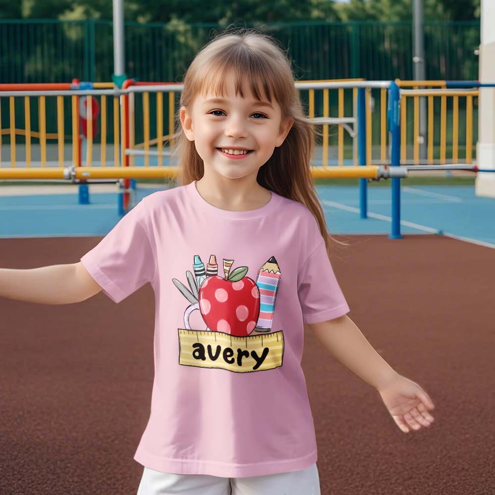 Personalized Back to School T-shirt First Day of School Shirt Gift for Kids - NameNecklace