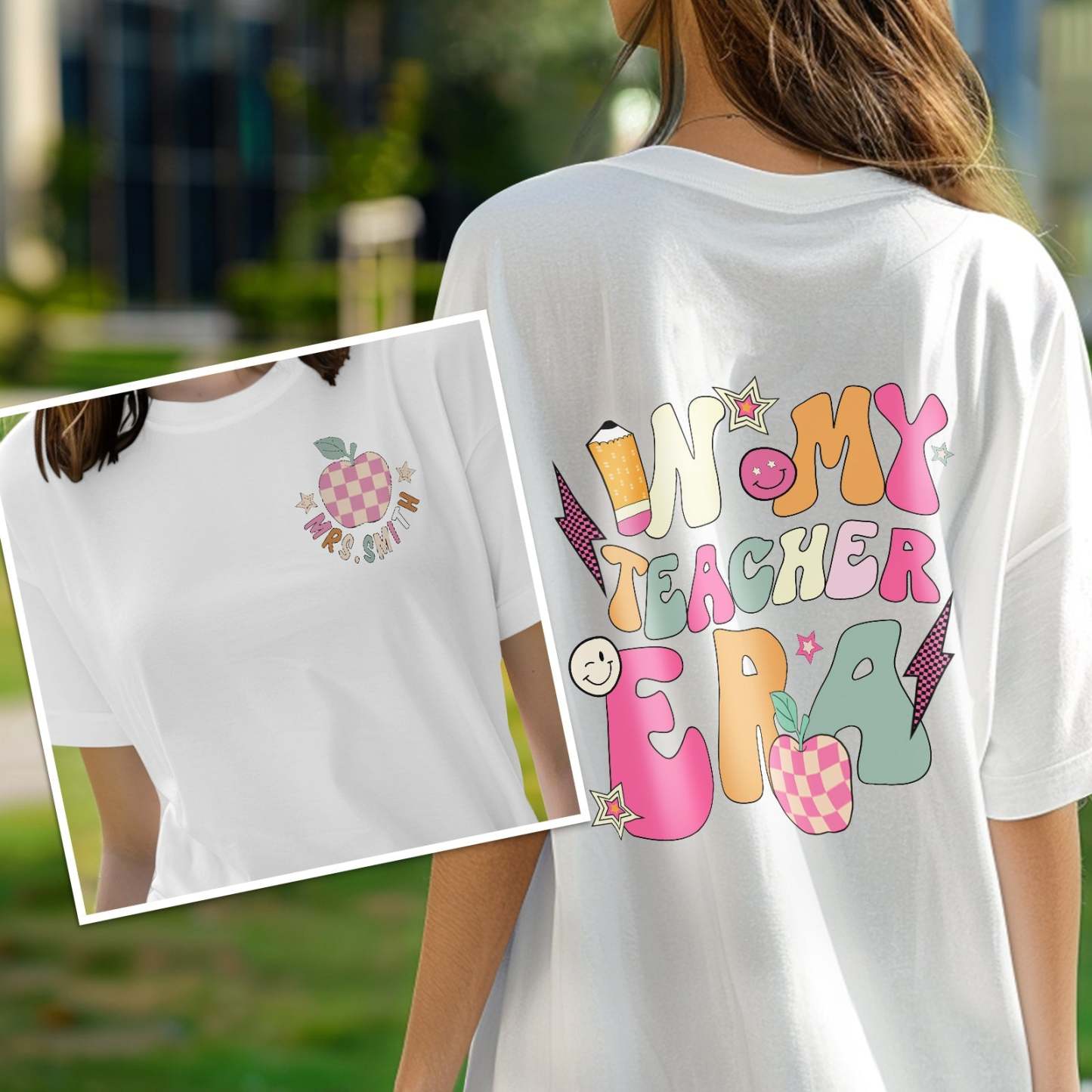 Personalized In My Teacher Era T-Shirt Teacher Custom Name Shirt Back to School Gifts - NameNecklace