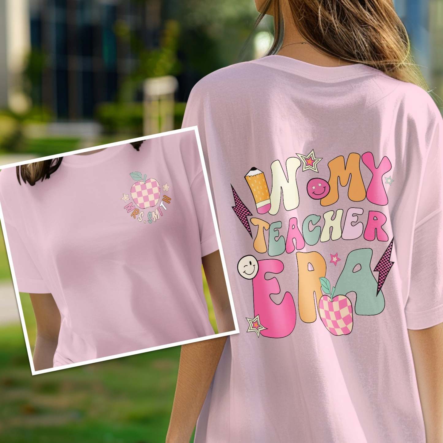 Personalized In My Teacher Era T-Shirt Teacher Custom Name Shirt Back to School Gifts - NameNecklace