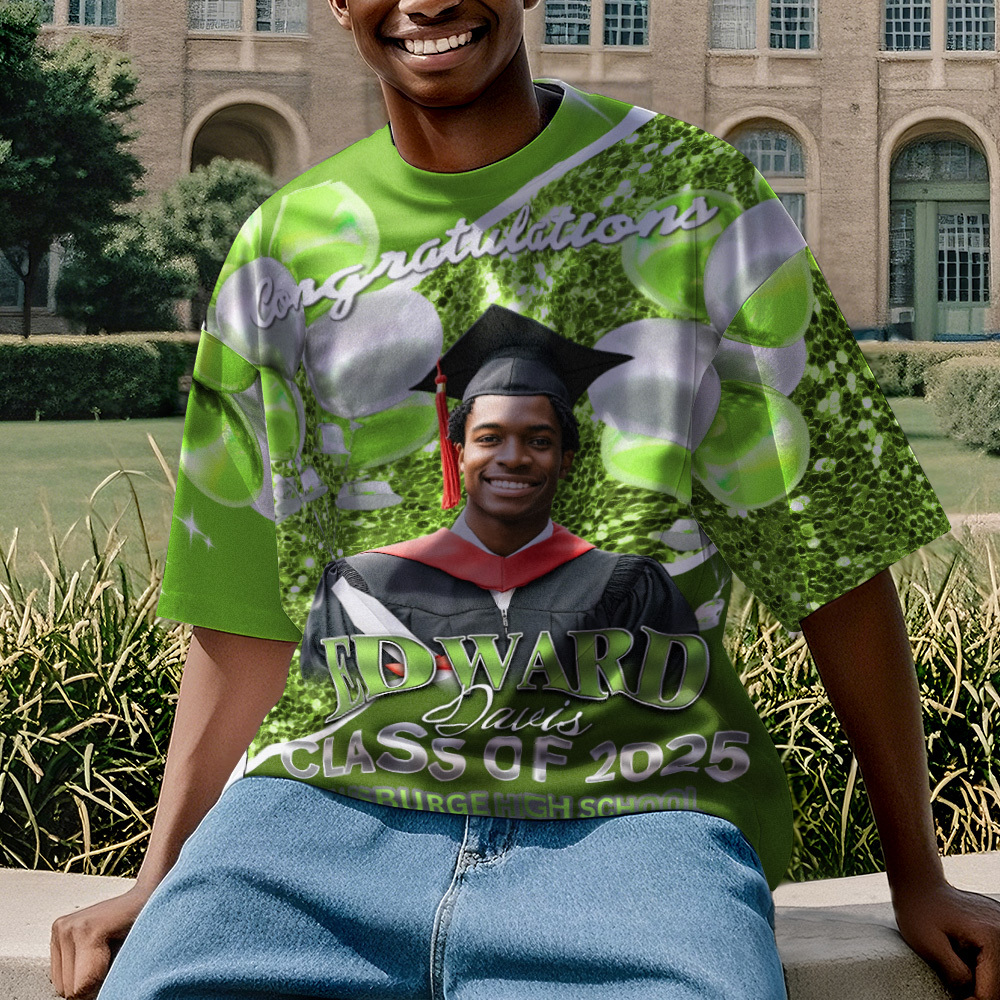 Personalized Photo 3D Graduation T-Shirt with Name & Year Gift
