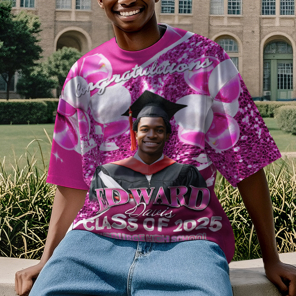 Personalized Photo 3D Graduation T-Shirt with Name & Year Gift