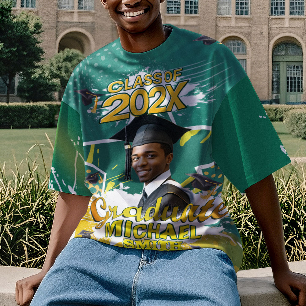 Custom 3D Graduation T-shirt Personalized Name & Year T-shirt Graduation Gift for Him