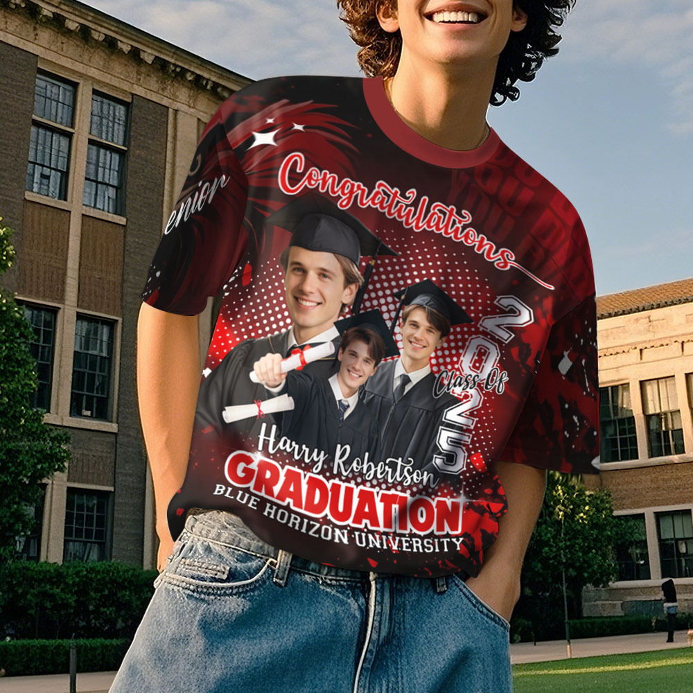 Custom Photo T-shirt Design Your Own Colorful Shirt Graduation Gifts for Her