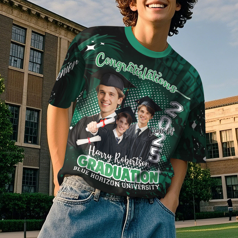 Custom Photo T-shirt Design Your Own Colorful Shirt Graduation Gifts for Her