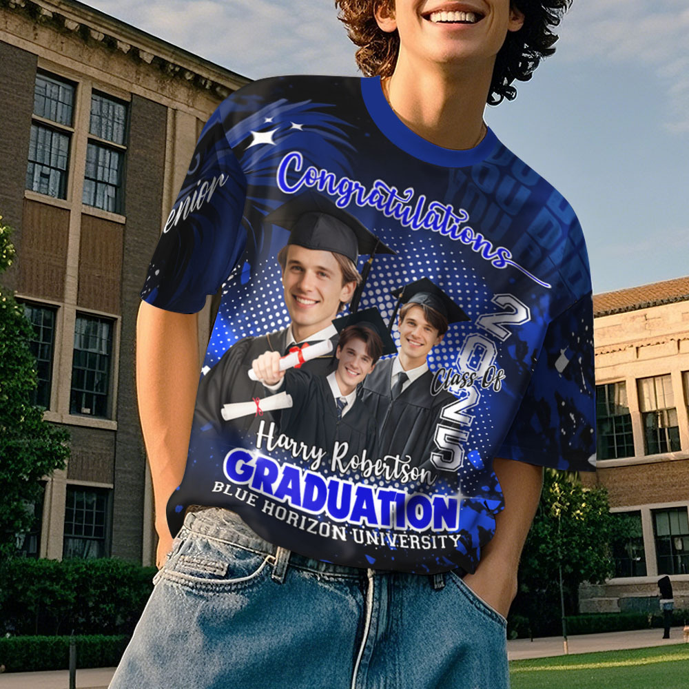 Custom Photo T-shirt Design Your Own Colorful Shirt Graduation Gifts for Her