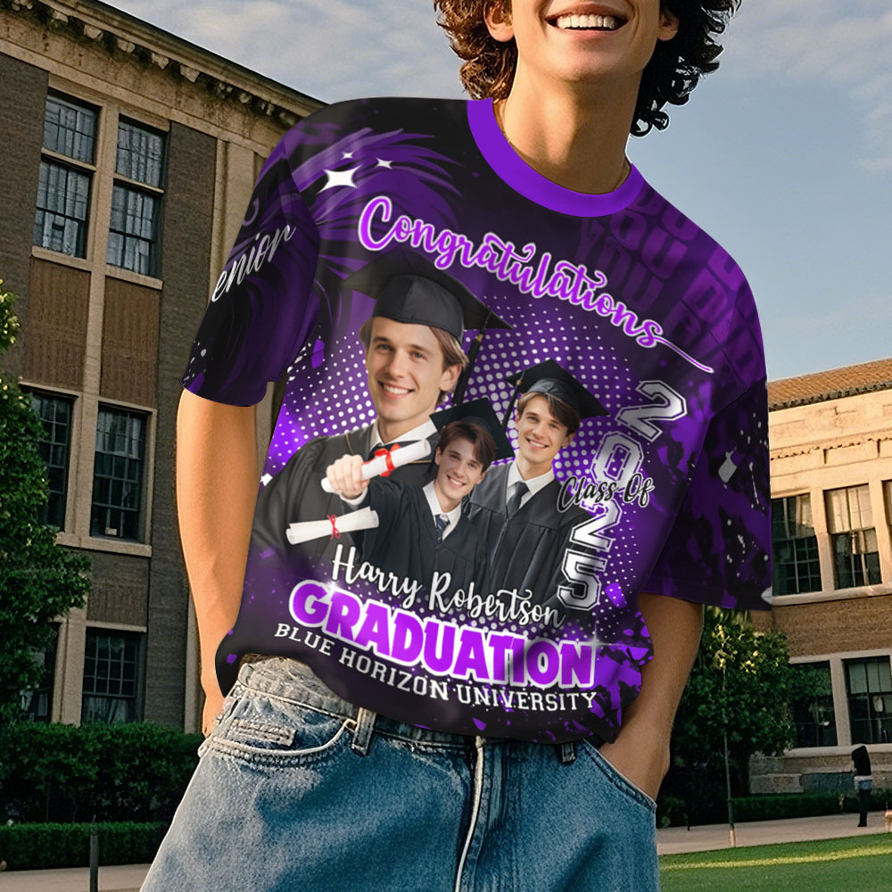 Custom Photo T-shirt Design Your Own Colorful Shirt Graduation Gifts for Her