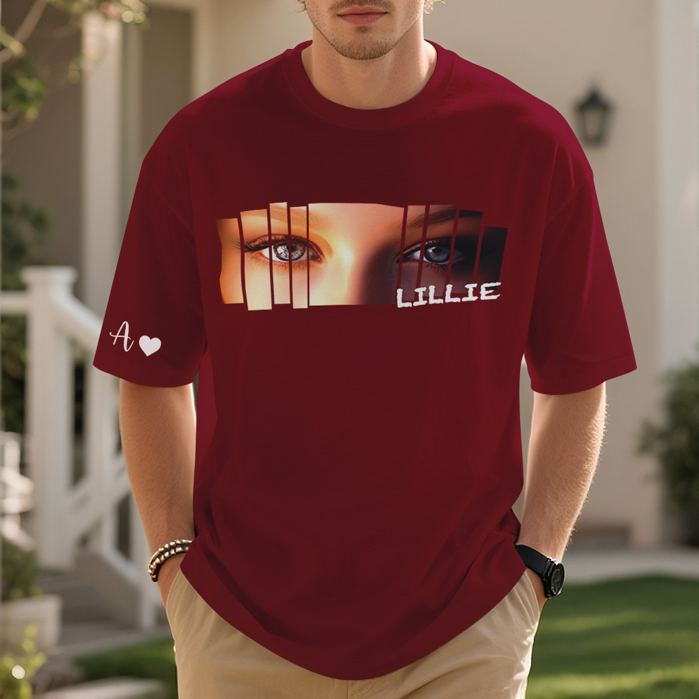 Custom Eyes Shirt Girlfriend Eyes Tee Personalized Photo and Name