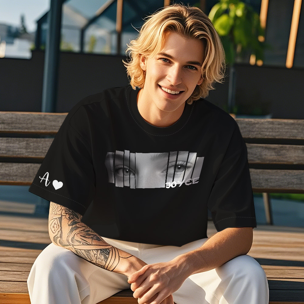 Custom Eyes Shirt Girlfriend Eyes Tee Personalized Photo and Name