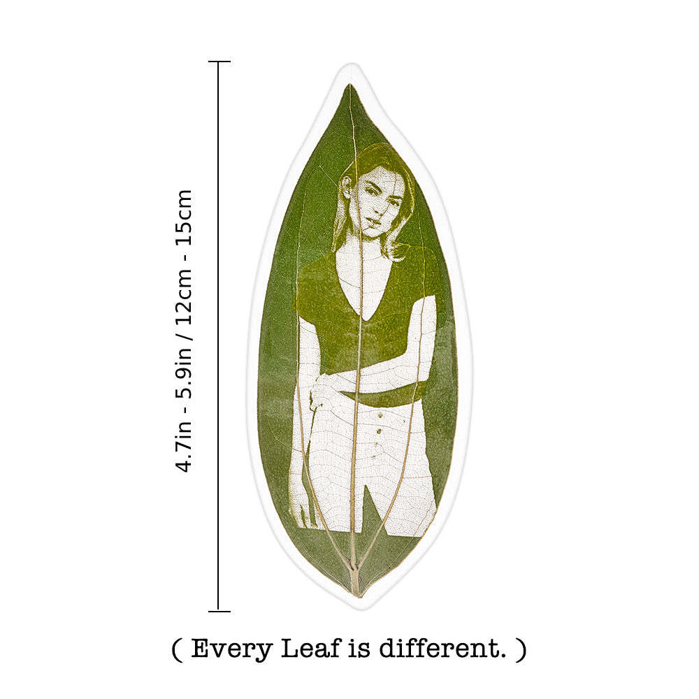 Personalized Photo Leaf Bookmark Custom Leaf Carving Bookmarks Leaf Carving Art Unique Gift for Reader - NameNecklace