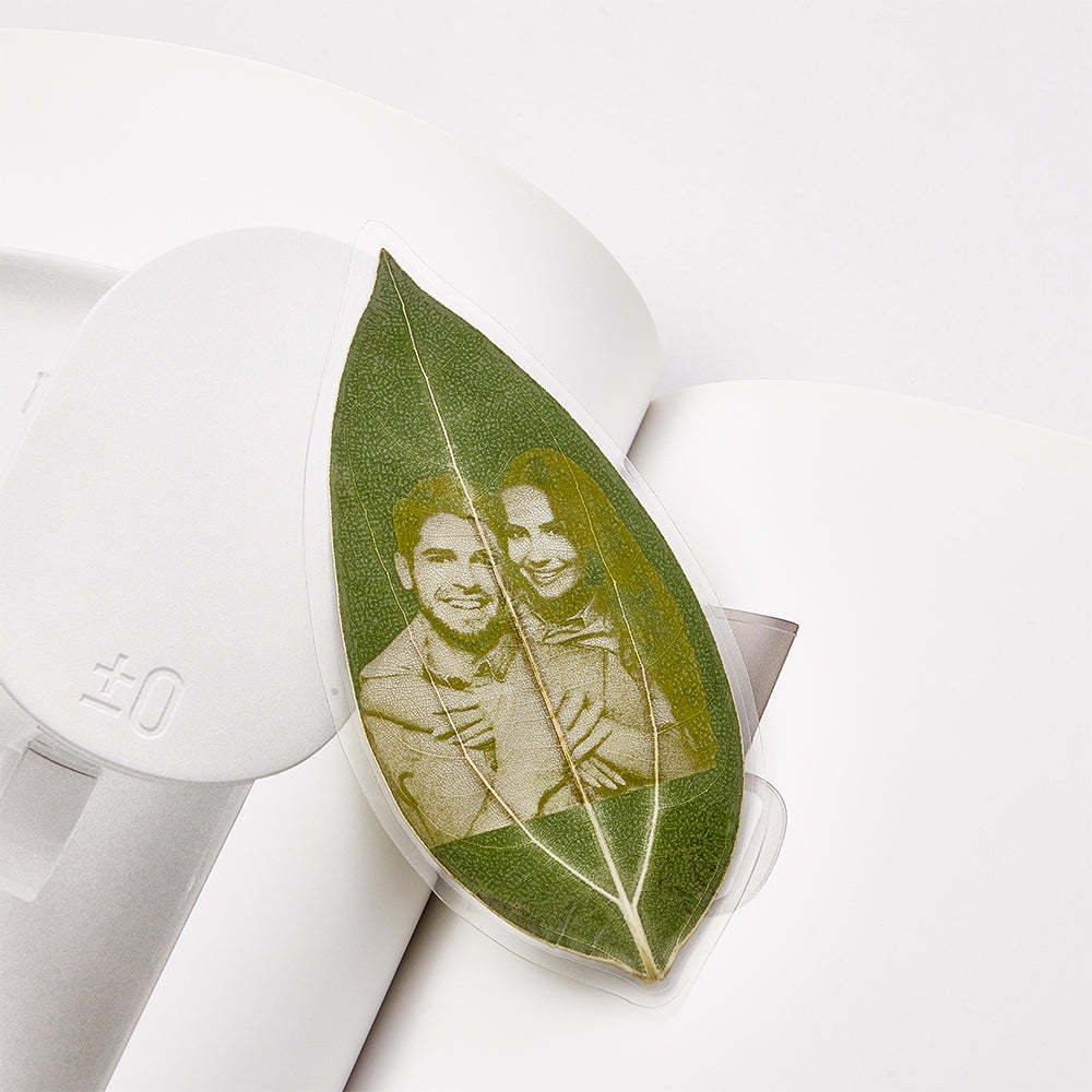 Personalized Photo Leaf Bookmark Custom Leaf Carving Bookmarks Leaf Carving Art Unique Gift for Reader - NameNecklace