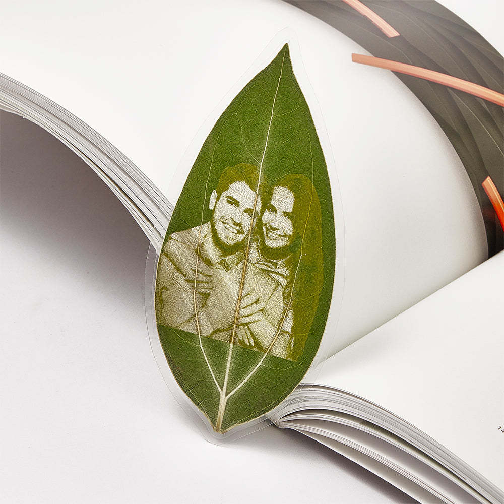Personalized Photo Leaf Bookmark Custom Leaf Carving Bookmarks Leaf Carving Art Unique Gift for Reader - NameNecklace