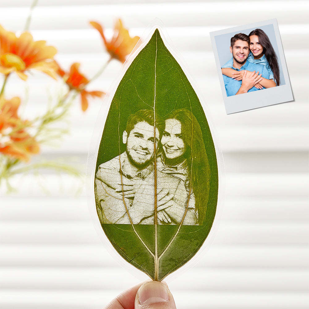 Personalized Photo Leaf Bookmark Custom Leaf Carving Bookmarks Leaf Carving Art Unique Gift for Reader - NameNecklace