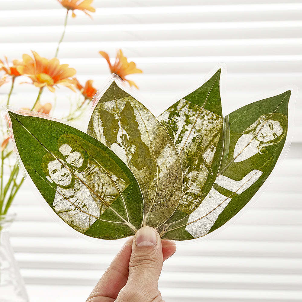 Personalized Photo Leaf Bookmark Custom Leaf Carving Bookmarks Leaf Carving Art Unique Gift for Reader - NameNecklace