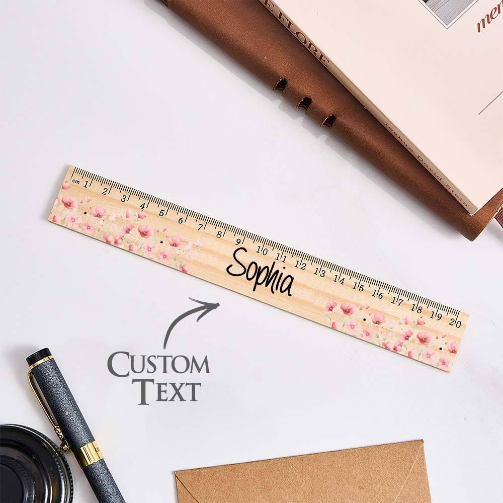 Personalized Name Ruler Custom Wooden Ruler School Enrollment Gifts Back to School Gifts for Children - NameNecklace