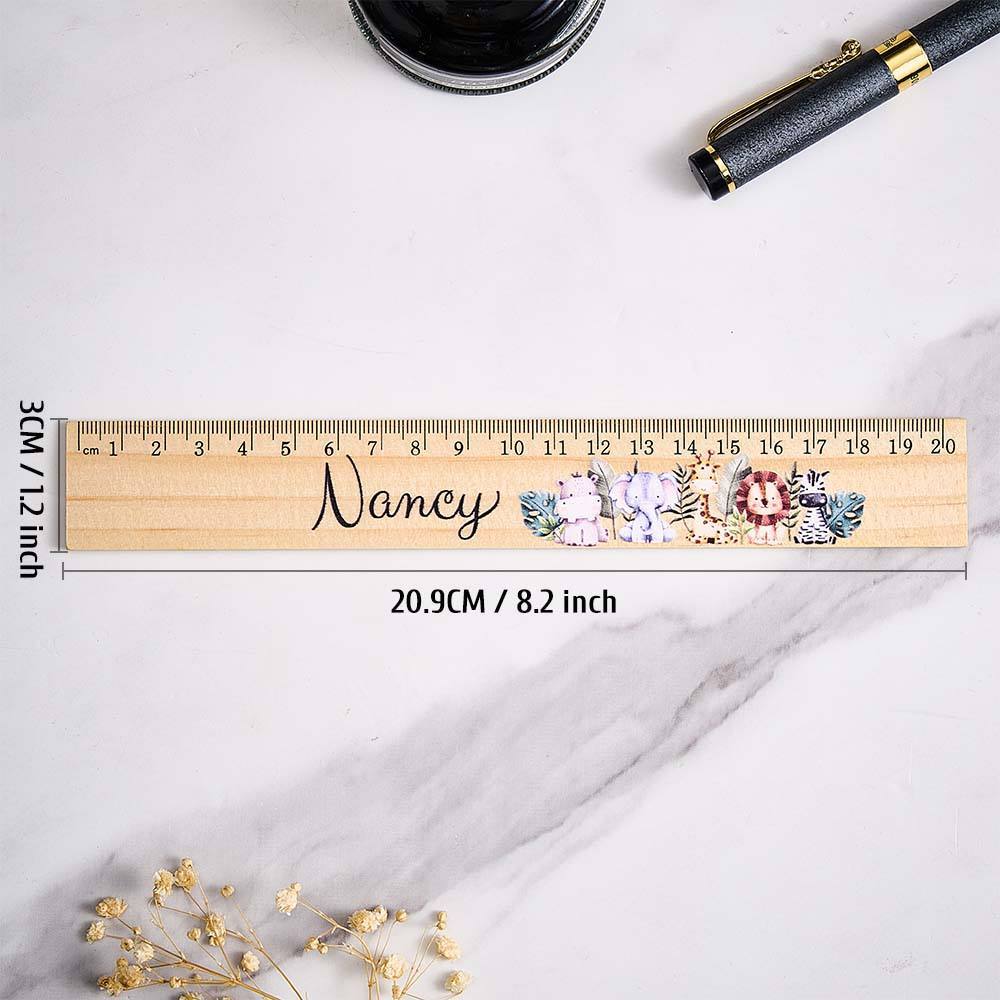 Personalized Name Ruler Custom Wooden Ruler School Enrollment Gifts Back to School Gifts for Children - NameNecklace