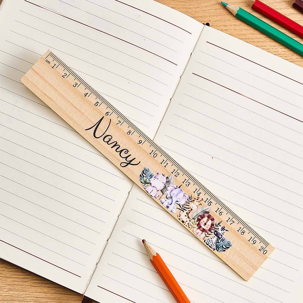 Personalized Name Ruler Custom Wooden Ruler School Enrollment Gifts Back to School Gifts for Children - NameNecklace