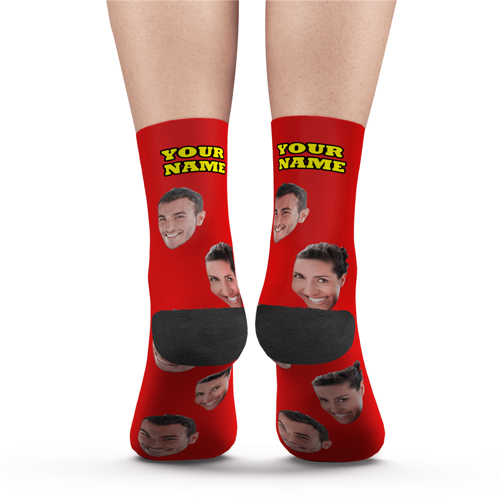 Halloween Sock Gifts Custom Face Socks With Your Text 3D Preview Colorful Socks - Giftlab