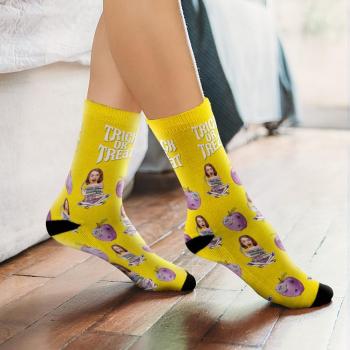 Custom Halloween Socks With Faces Halloween Gifts for Pet Lovers - Giftlab