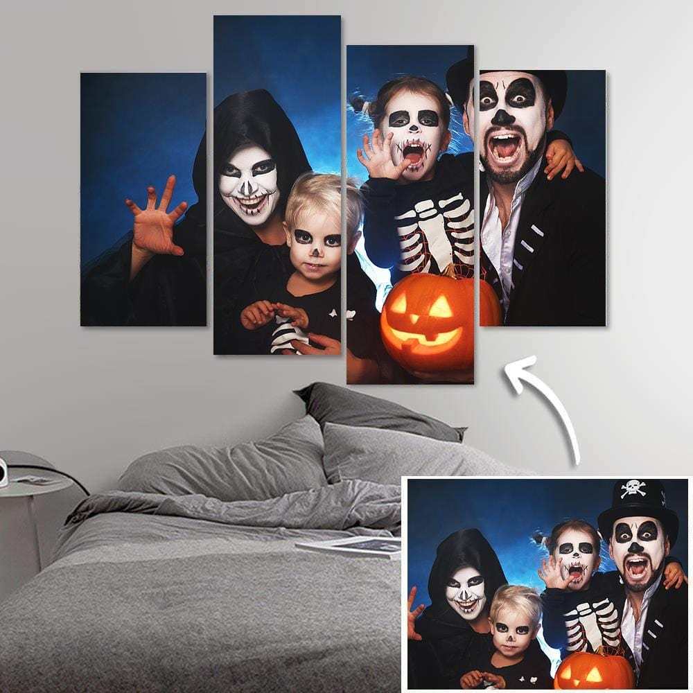 Halloween Gift Photo Framed Wall Art Canvas Print - 4 pcs - Giftlab